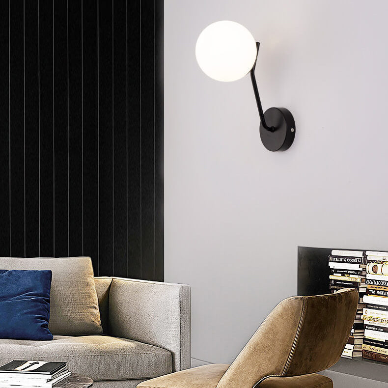 Lámpara de pared moderna de vidrio con forma de bola