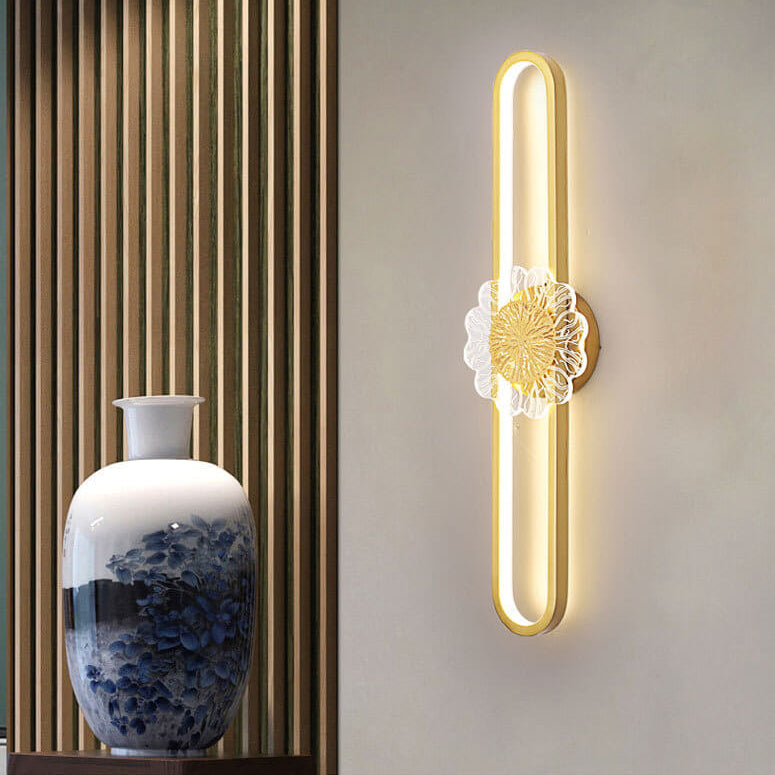 Lampada da parete LED industriale minimalista con anello in rame