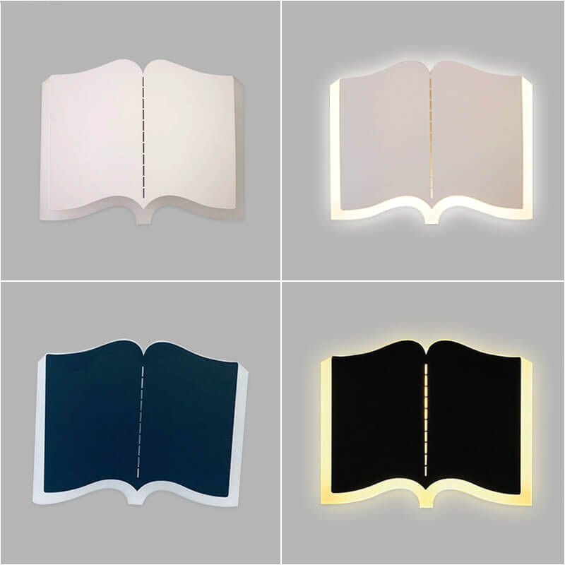 LichtHaus - Lampada da parete LED a forma di libro in ferro