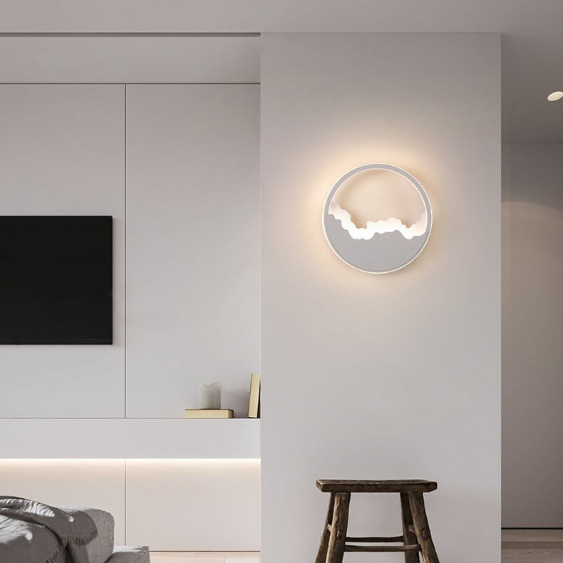 Lámpara de pared LED ovalada minimalista moderna con onda refinada