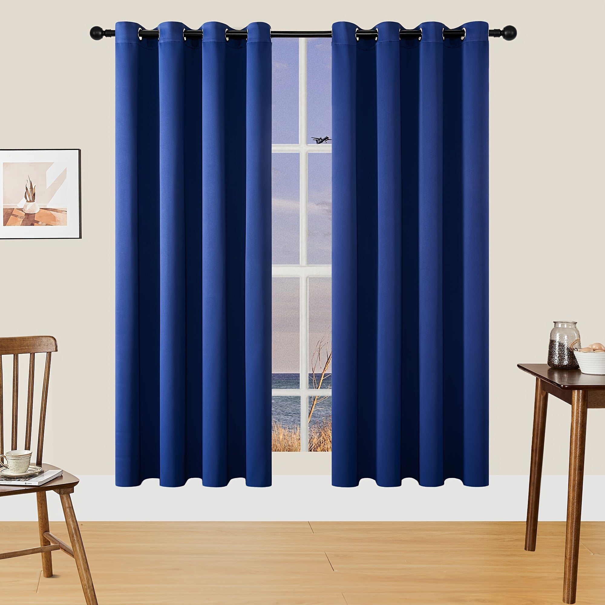 Verduisterende Gordijnen - 2 Stuks Moderne Polyester Gordijnen met Thermische Isolatie en Oogjes