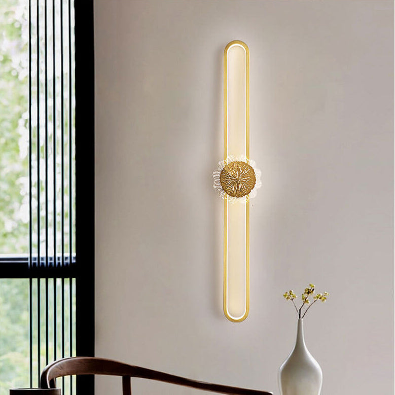 Lampada da parete LED industriale minimalista con anello in rame