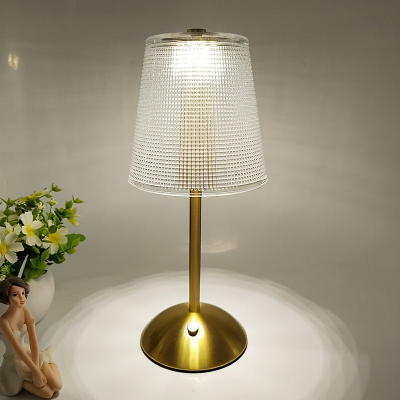 CrystalLux - Three-Color LED Table Lamp with Luxury Crystal Design and Touch Switch