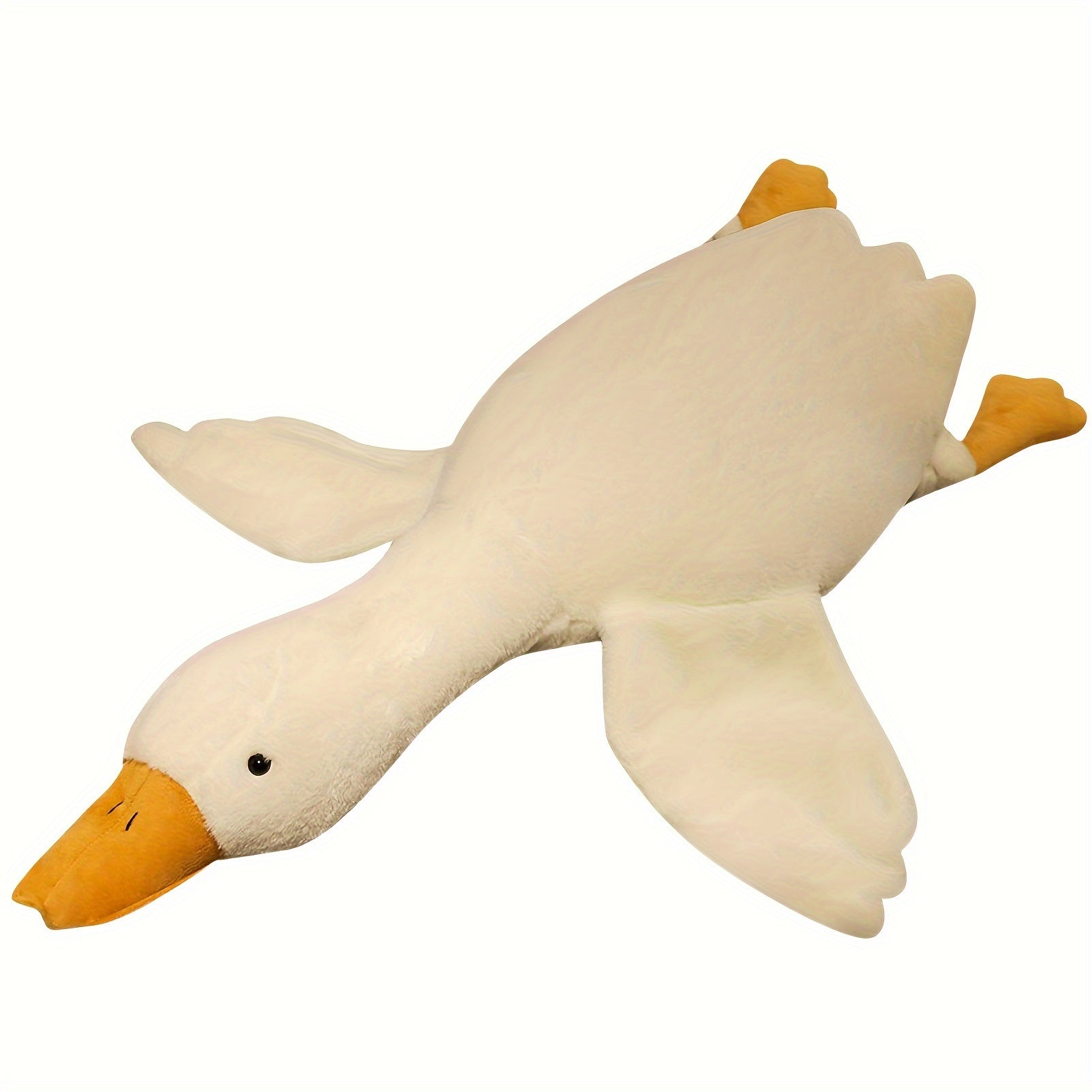 Brinquedo de Pato Branco Suave em Peluche - Grande Cisne Ganso de Peluche, Tapete Fofo para Quarto de Criança e Decoração da Casa