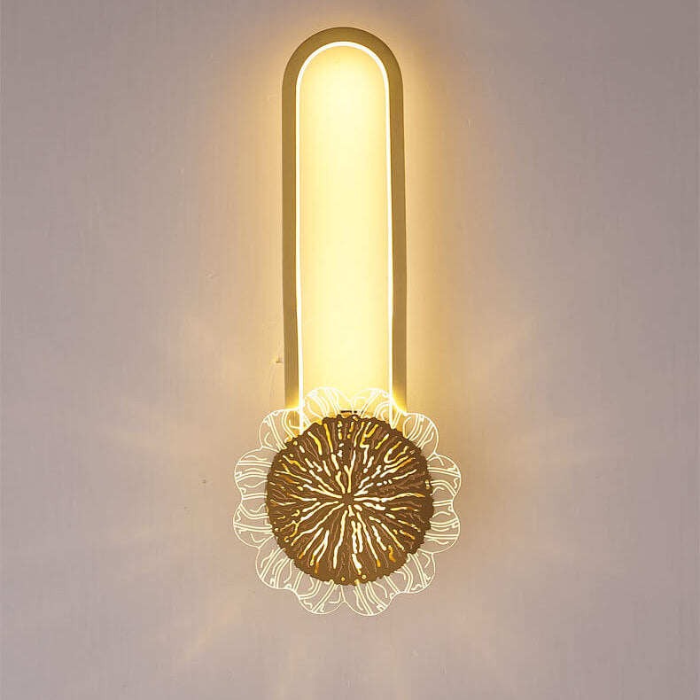 Lampada da parete LED industriale minimalista con anello in rame