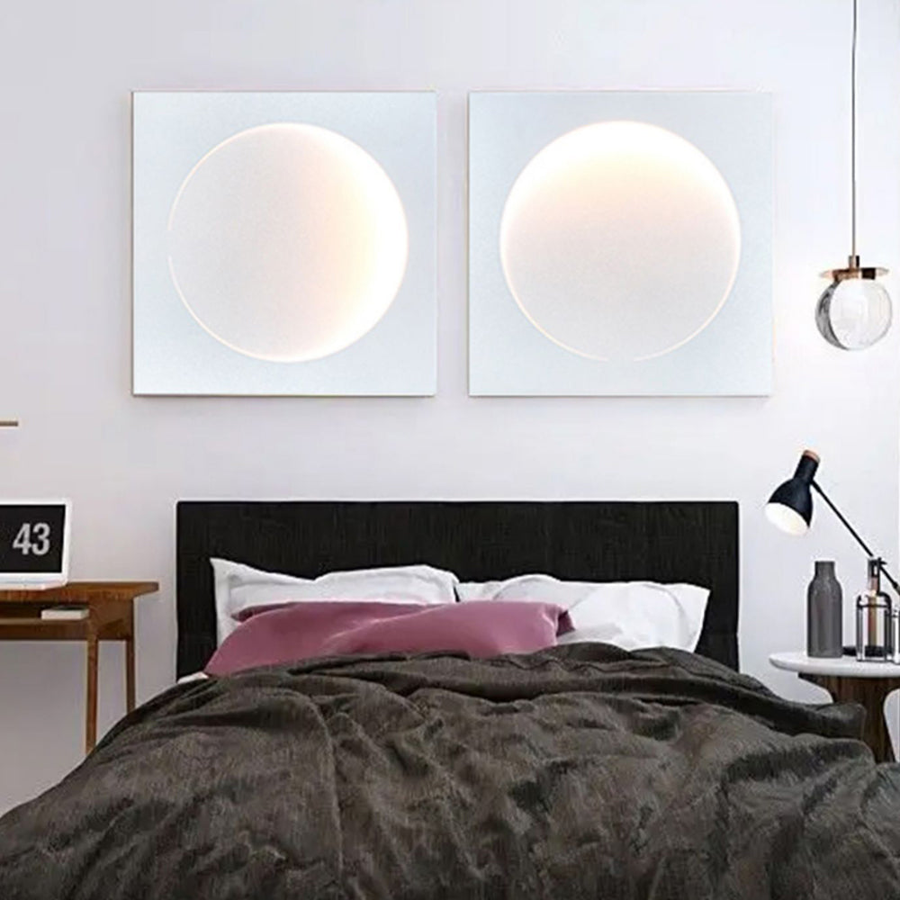 Elif - Lámpara de pared LED moderna cuadrada luna interior, blanca, metal