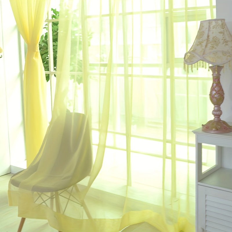2 Pezzi Tende in Voile con Fiori - 200cm x 100cm Pannelli Trasparenti per Finestra con Occhielli, Leggeri e Lavabili