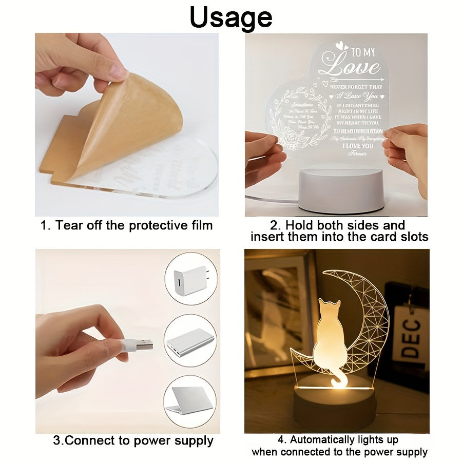 MaanLamp - Lampada da tavolo USB 3D Gatto