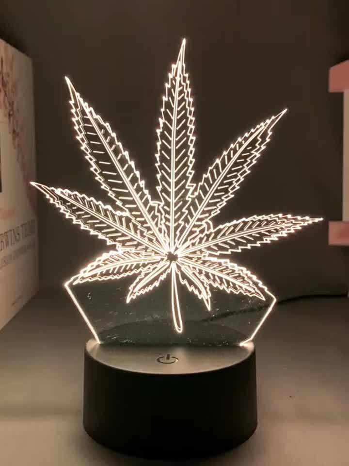 HempLeaf - 3D Night Lamp Acrylic Table Lamp