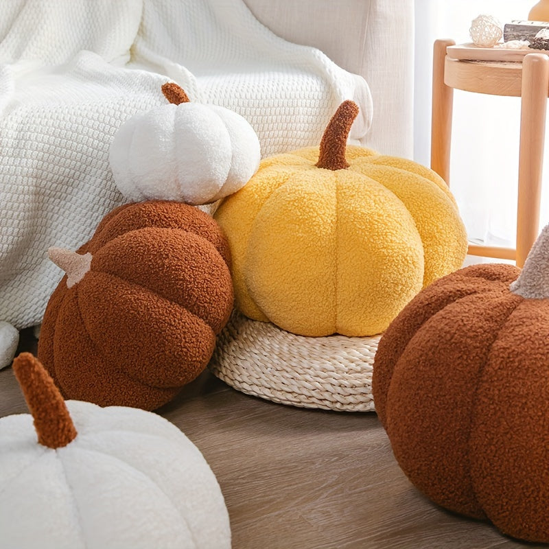 Almofada Abóbora Aconchegante - Decoração Suave e Colorida para o Halloween e Festas