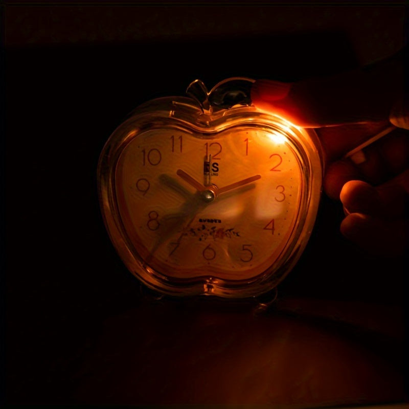 CrystalFruit - Elegant Apple-Shaped Alarm Clock with Night Light