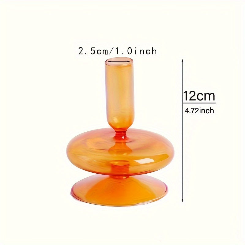 1pc Set di Candelieri in Vetro Creativi e Minimalisti - Vaso in Vetro Laccato per Decorazione da Tavolo per Soggiorno, Tavola da Pranzo e Cena Romantica