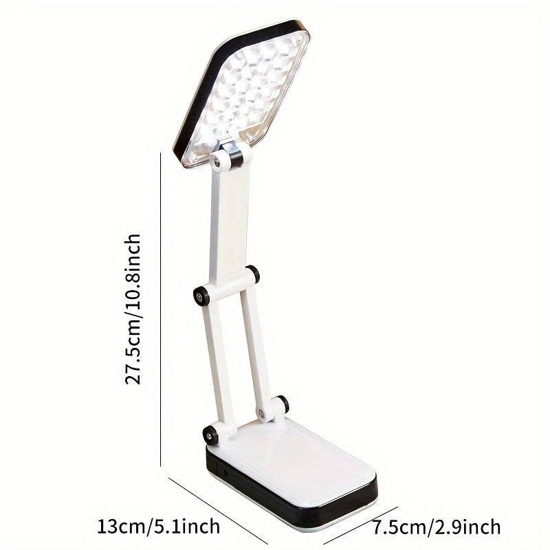 BrightFlex - Eye-Protective LED Desk Lamp with Foldable Swivel Arm, Battery and USB Dual Power