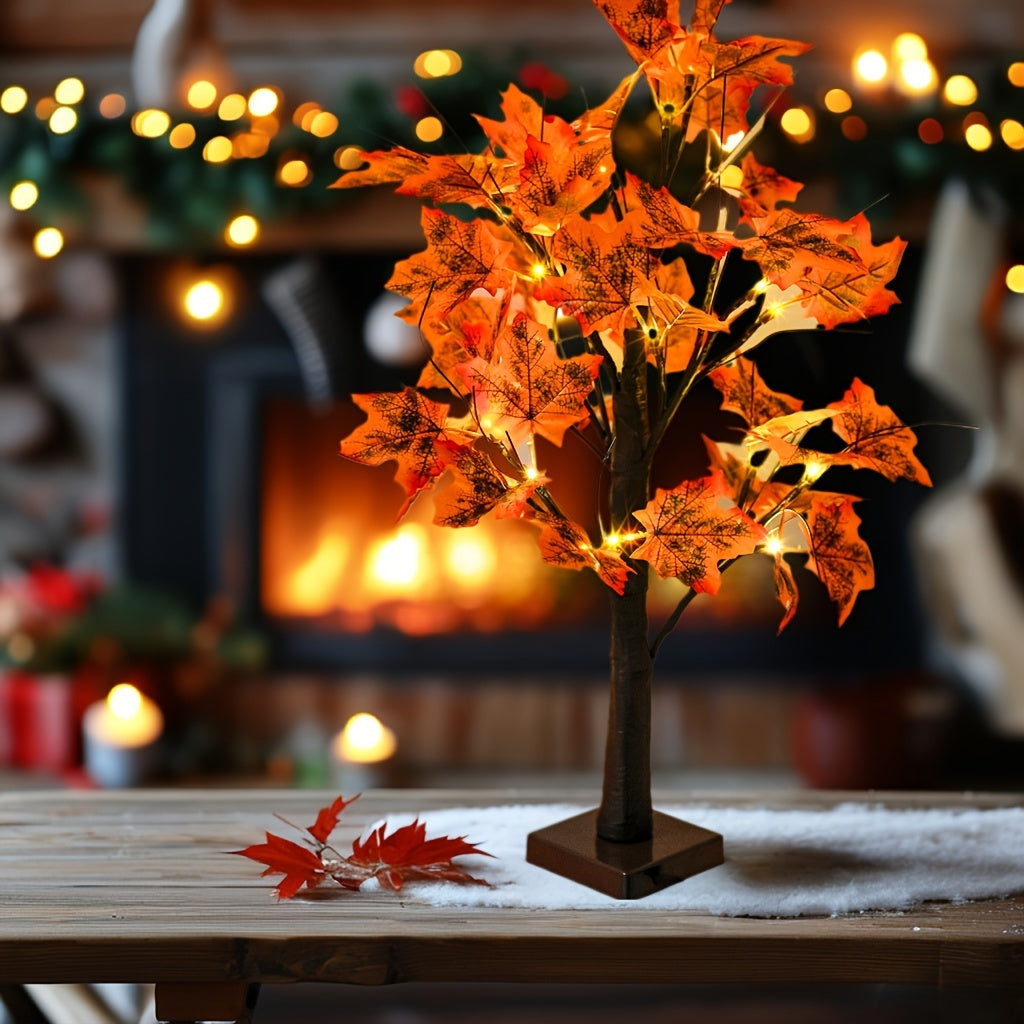 MapleGlow - Albero di acero illuminato a LED, 24 LED, decorazione da tavolo alimentata via USB