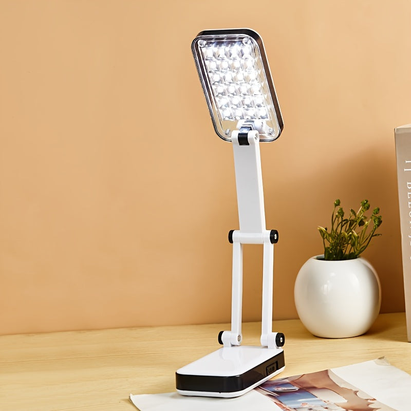 BrightFlex - Candeeiro de Mesa LED com Proteção para os Olhos, Braço Articulado Dobrável, Alimentação por Bateria e USB Dupla