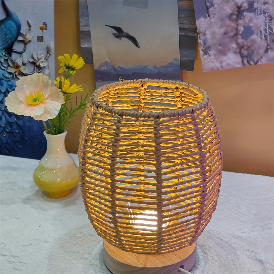 EcoLoom - Handmade Wooden Table Lamp with Warm LED Glow