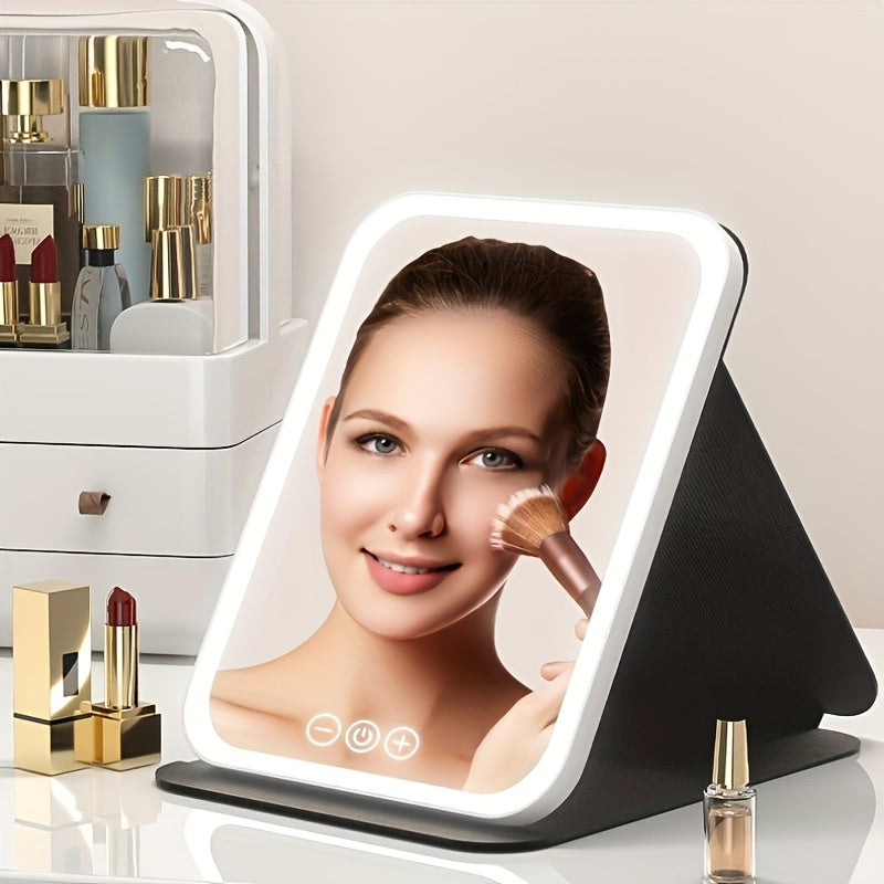 Specchio per trucco LED - Dimmerabile, Ricaricabile, 3 Modalità di colore