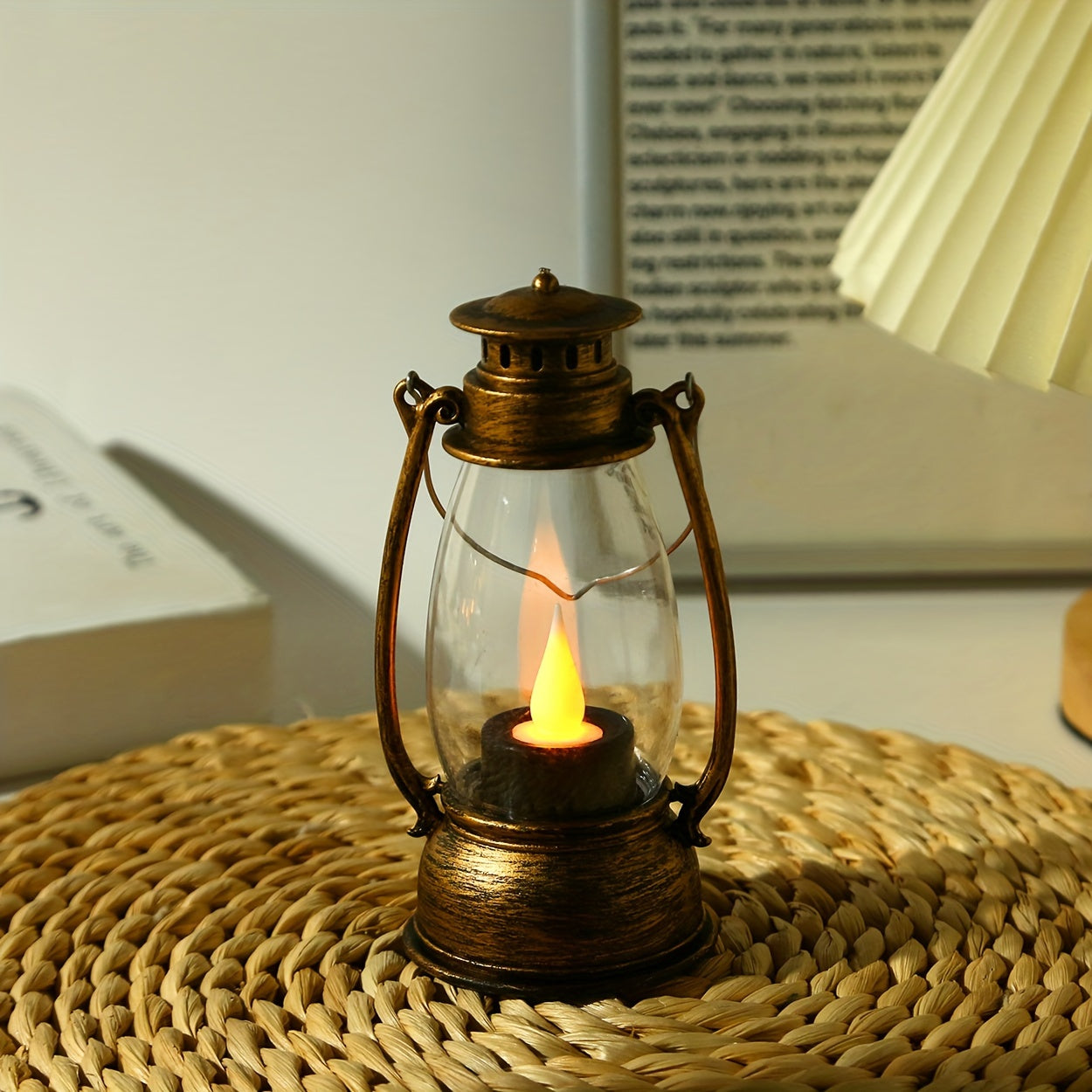 NostalgicLicht - Charmante LED Kerosine-Stijl Lamp met Batterijen, Nostalgische Gele Vlam