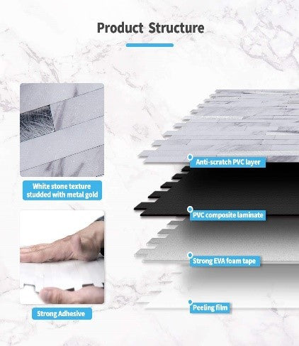 Modernas baldosas de pared rectangulares autoadhesivas 10 piezas