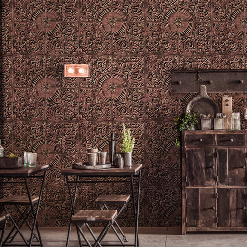 Papel pintado metálico impreso en 3D para restaurantes industriales, 33' por 20,5"