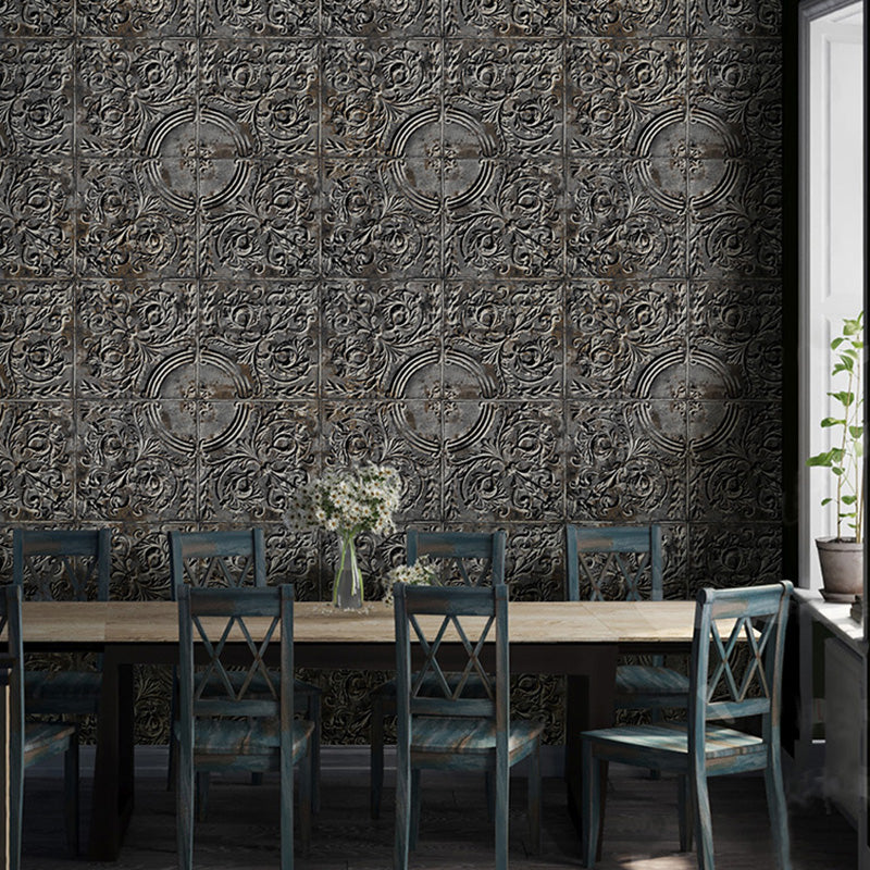 Papel pintado metálico impreso en 3D para restaurantes industriales, 33' por 20,5"