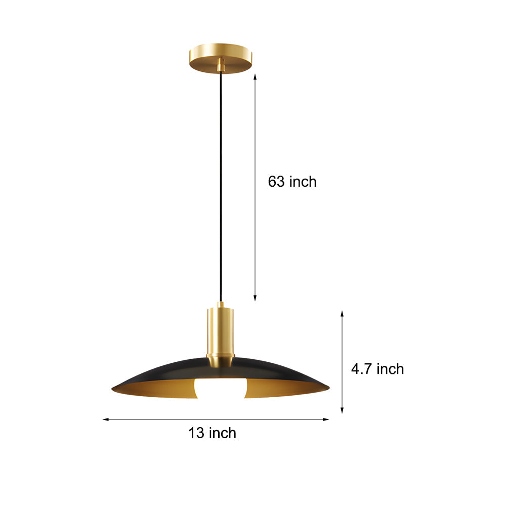 Lampada a sospensione in ottone Mid-Century 1-Licht