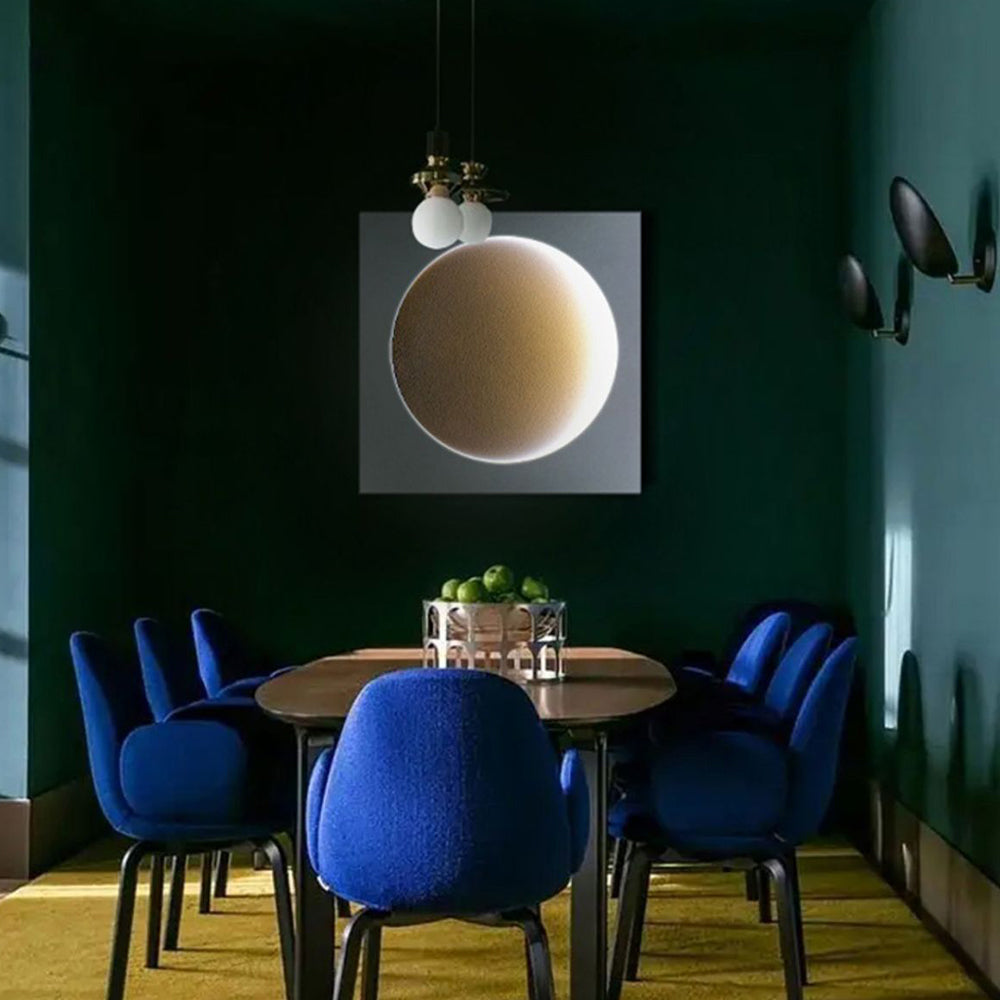 Elif - Lámpara de pared LED moderna cuadrada luna interior, blanca, metal