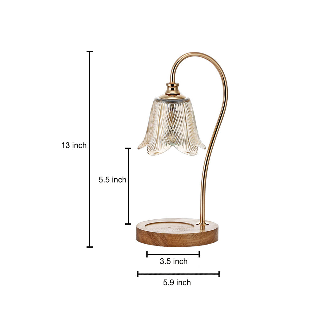 CandleGlow - Scaldacandele Lampada da Tavolo con Paralume in Vetro