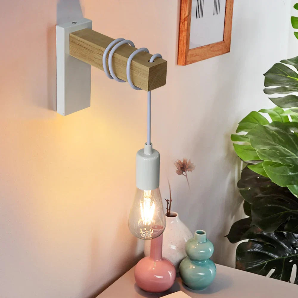 EikMetaal - Lampada da parete in legno e metallo