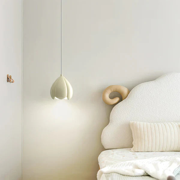 Lampada a sospensione color crema in stile francese, rustica, design ispirato alla natura
