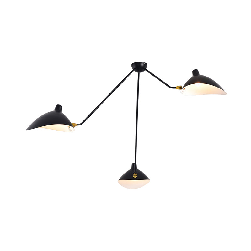 Candeeiro suspenso preto moderno com bico de pato - 2/3/5 luzes