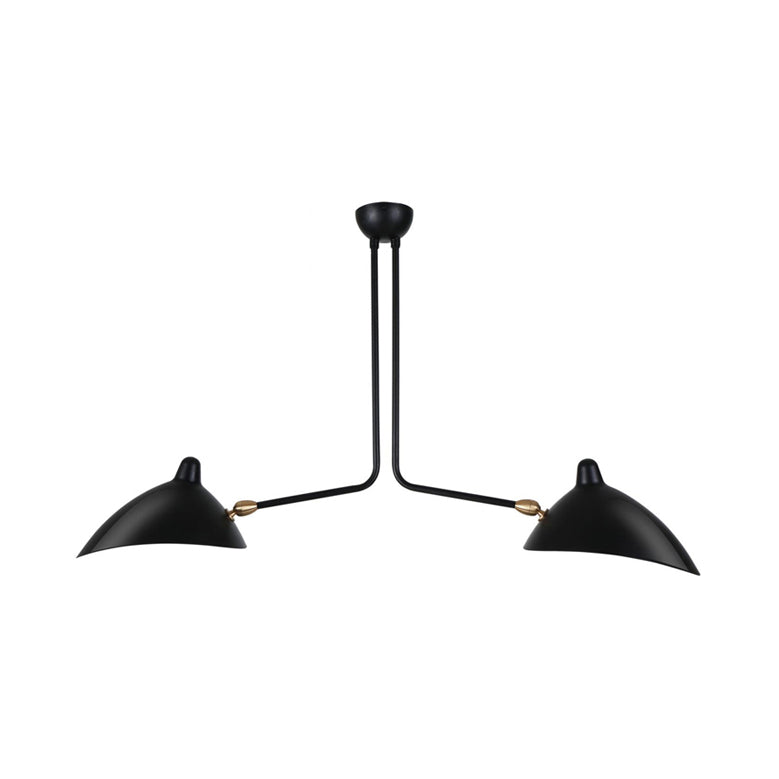 Candeeiro suspenso preto moderno com bico de pato - 2/3/5 luzes