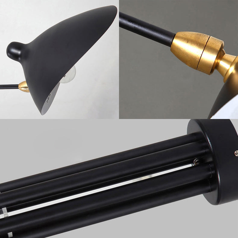 Candeeiro suspenso preto moderno com bico de pato - 2/3/5 luzes