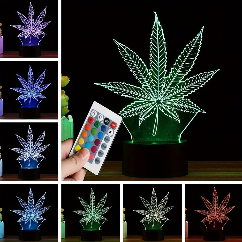 HempLeaf - 3D Night Lamp Acrylic Table Lamp