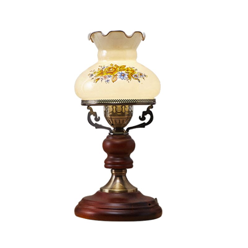 GlowSophie - Lampada da tavolo urna marrone scuro rosso intenso