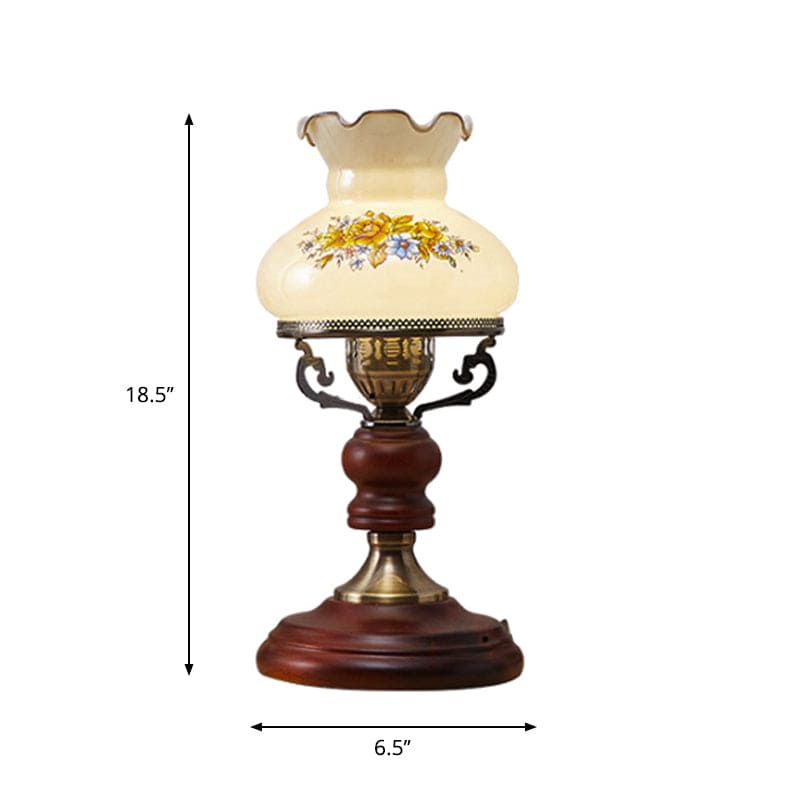 GlowSophie - Lampada da tavolo urna marrone scuro rosso intenso