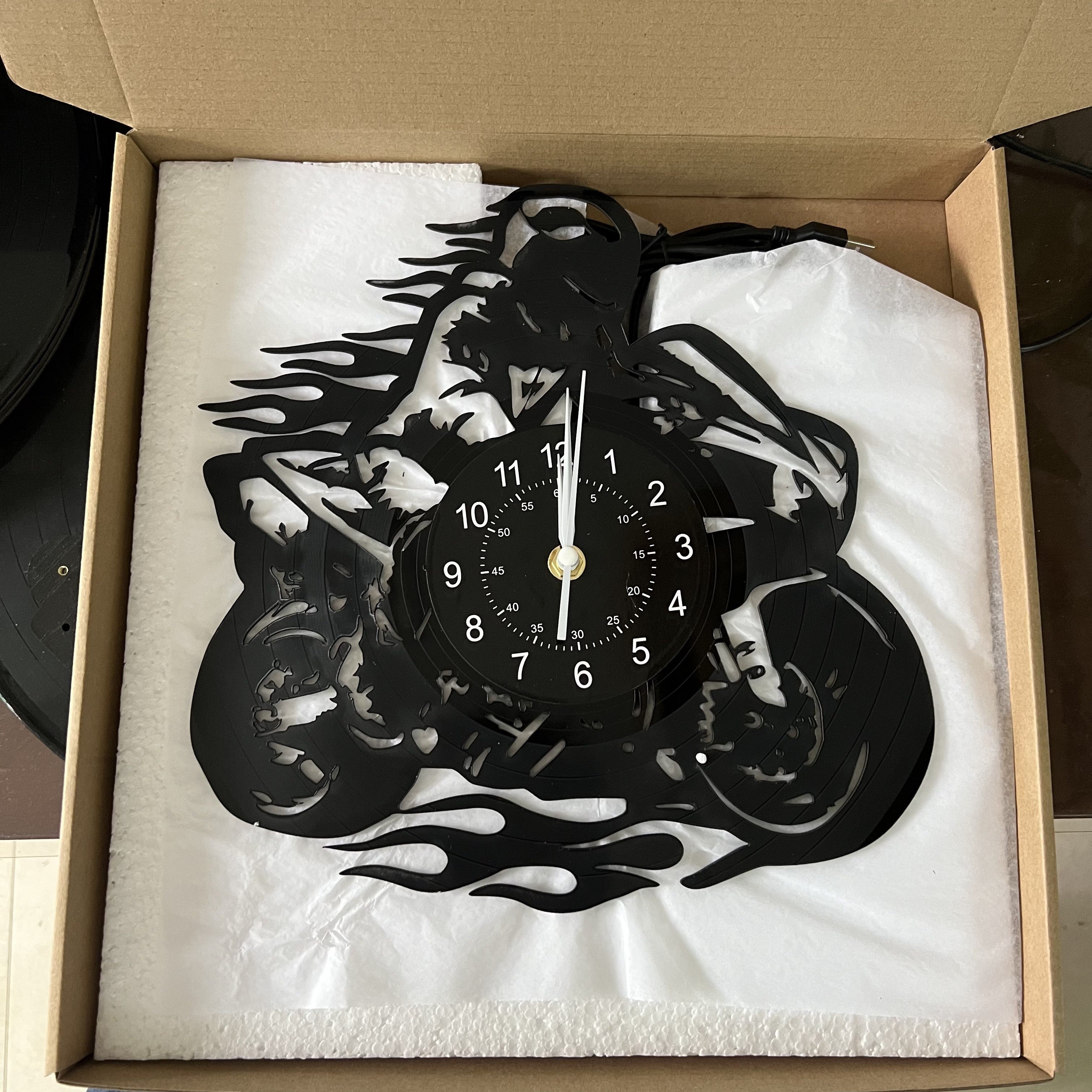Vinyl Record Wandklok - Motor Thema, Stil, Voor Woonkamer en Kantoor Decoratie
