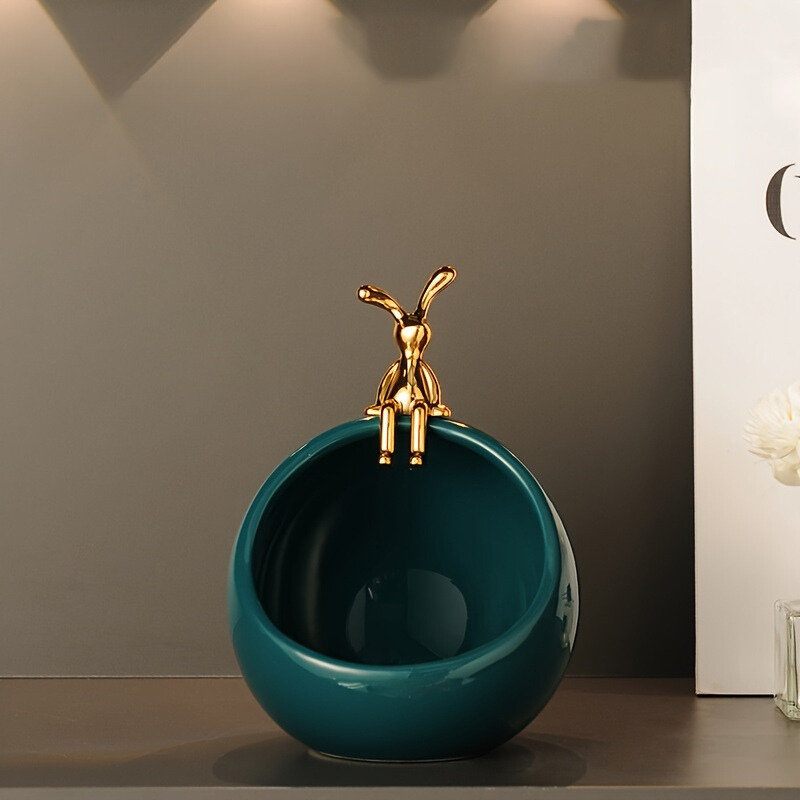 DeerBox - Modern Ceramic Storage Bowl with Metal Deer Lid