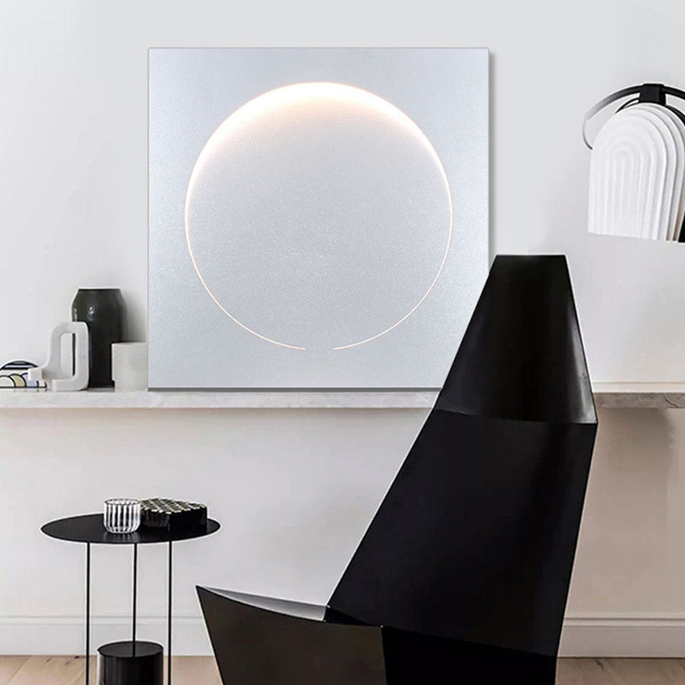 Elif - Lámpara de pared LED moderna cuadrada luna interior, blanca, metal