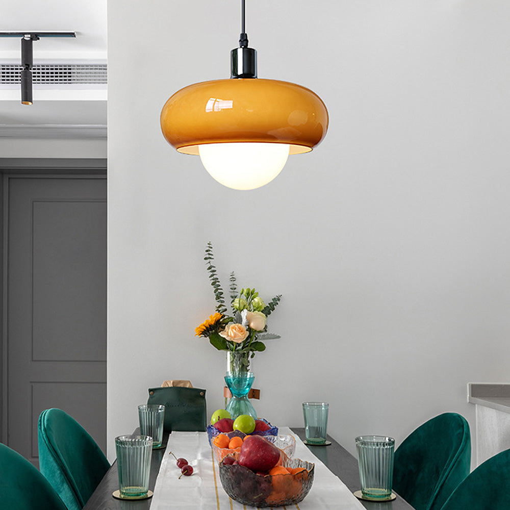 Candeeiro suspenso de vidro para café Bauhaus