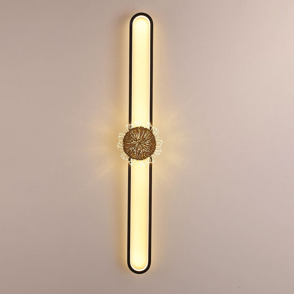 Lampada da parete LED industriale minimalista con anello in rame