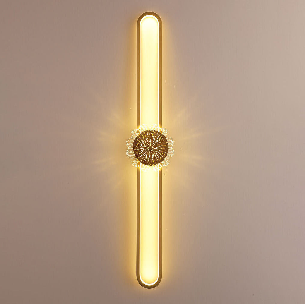 Lampada da parete LED industriale minimalista con anello in rame