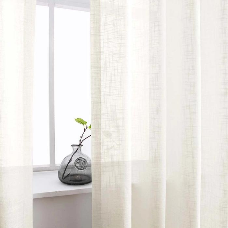 Tende Ela in lino effetto semi trasparente Tulle