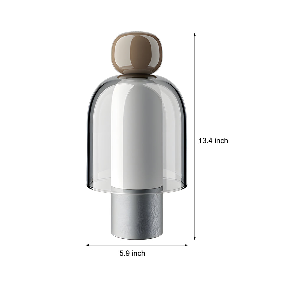 GlowFlow - Lampada da tavolo ricaricabile in vetro con dimmer LED