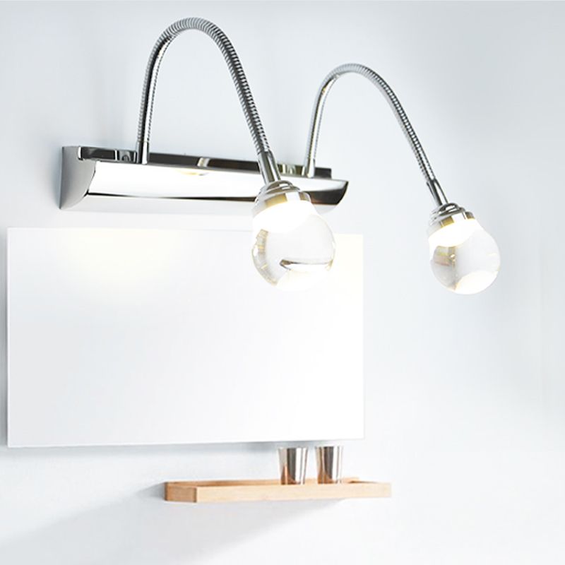 Leigh Lampada a LED Moderna da Parete Bianca per Soggiorno/Bagno Metallo Acrilico 2/3 Luci