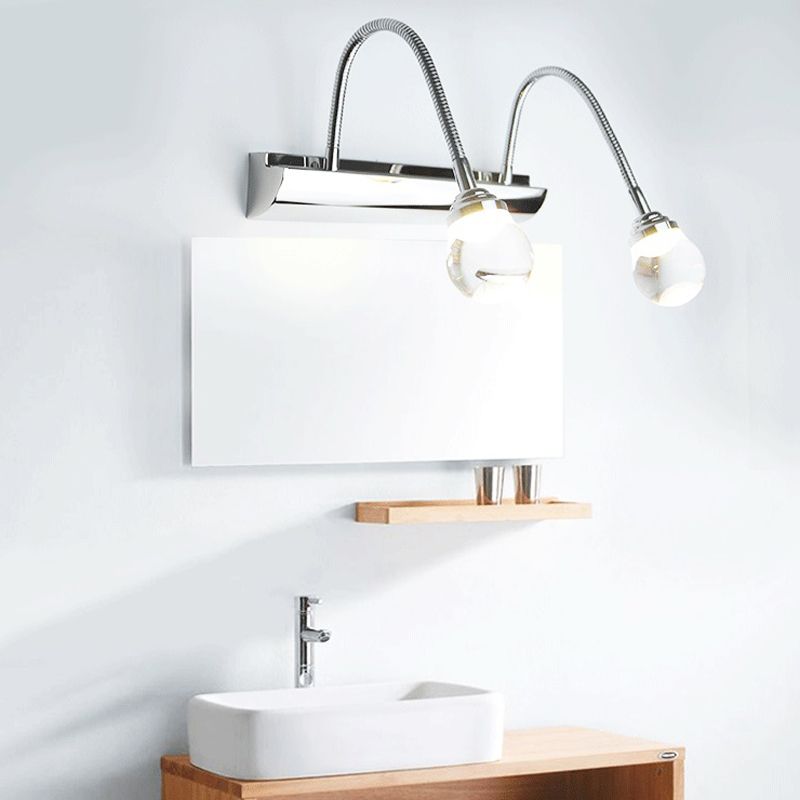 Leigh Lampada a LED Moderna da Parete Bianca per Soggiorno/Bagno Metallo Acrilico 2/3 Luci