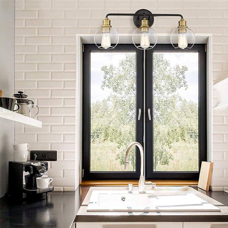 Emma - Candeeiro de Parede Interior LED Elegante Preto Vidro Cozinha/Sala de Estar