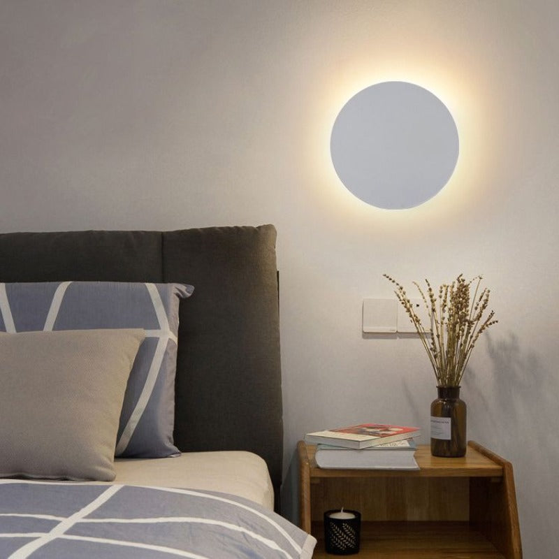 Orr Moderne Lámpara de Pared Redonda - Negro/Blanco/Oro, Metal, Sala de Estar
