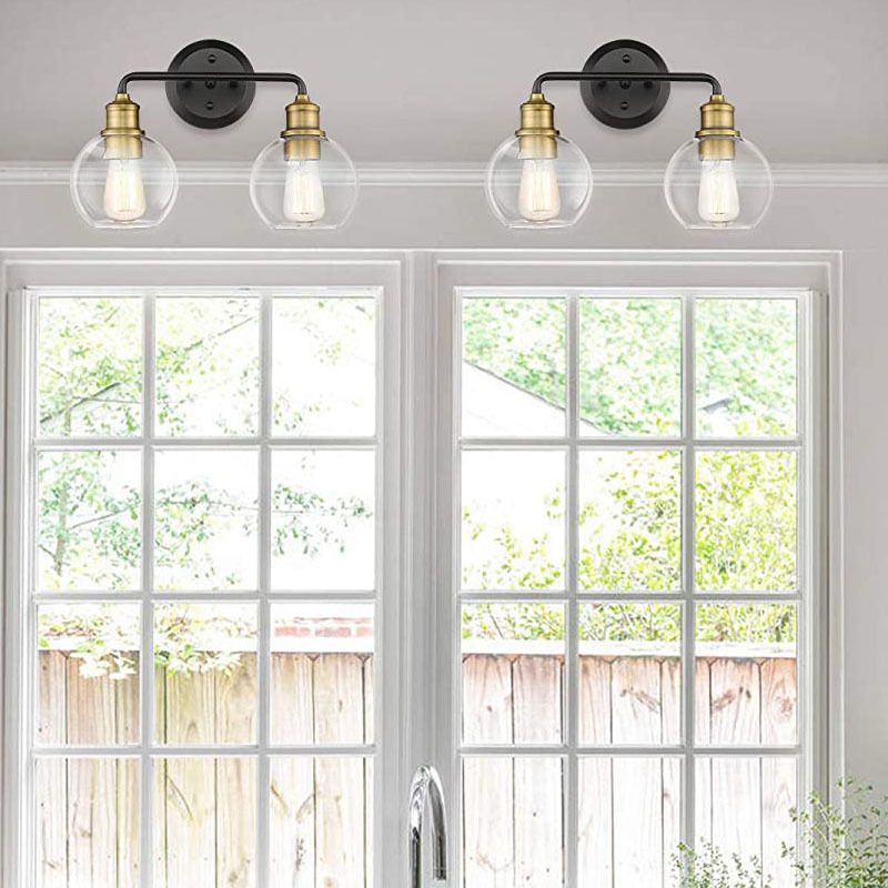 Emma - Candeeiro de Parede Interior LED Elegante Preto Vidro Cozinha/Sala de Estar
