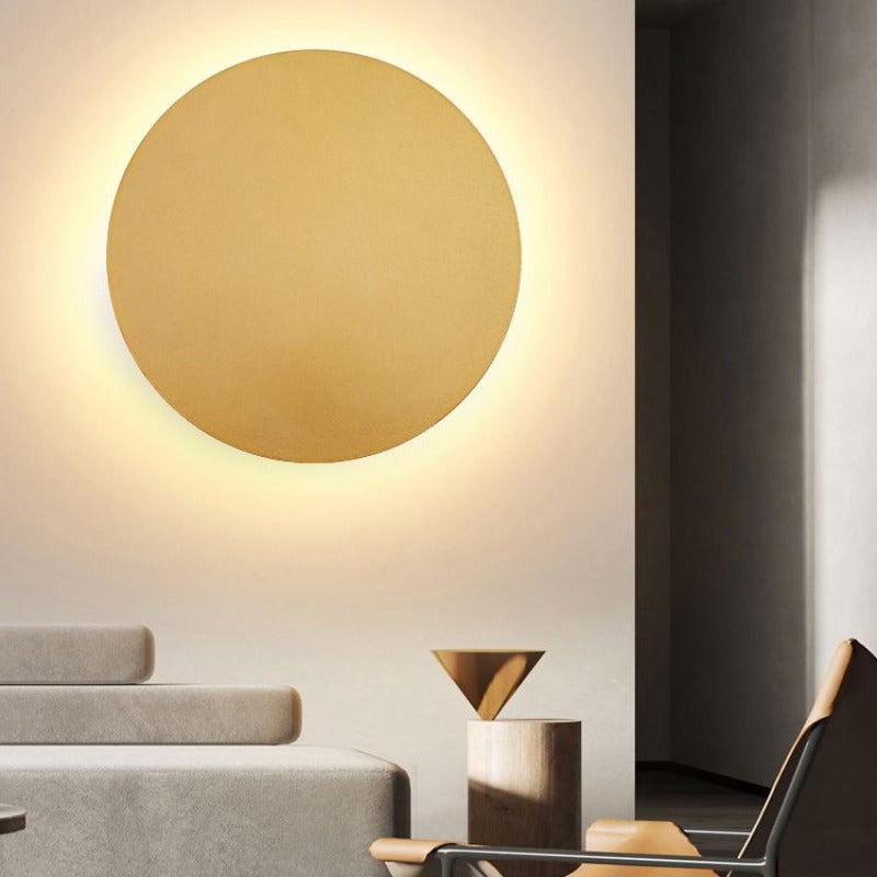 Orr Moderne Lámpara de Pared Redonda - Negro/Blanco/Oro, Metal, Sala de Estar